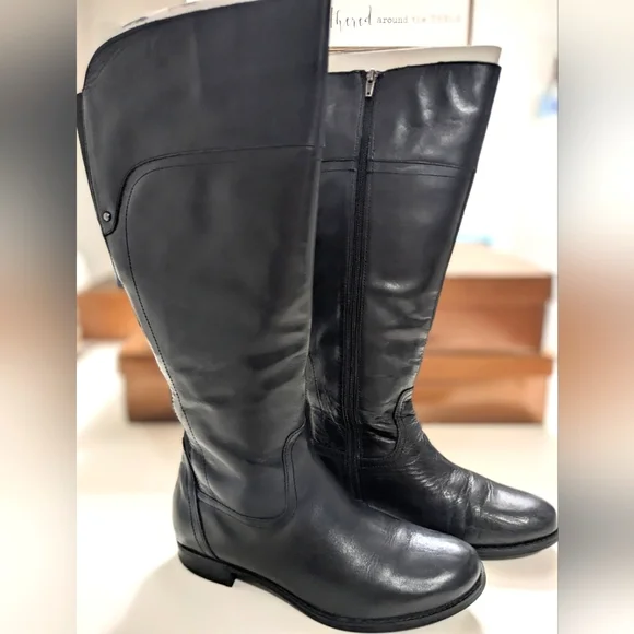 Audrey Brooke Shoes Audrey Brooke Talty Wide Calf Black Leather Knee High Size 9 2 Medium Poshmark